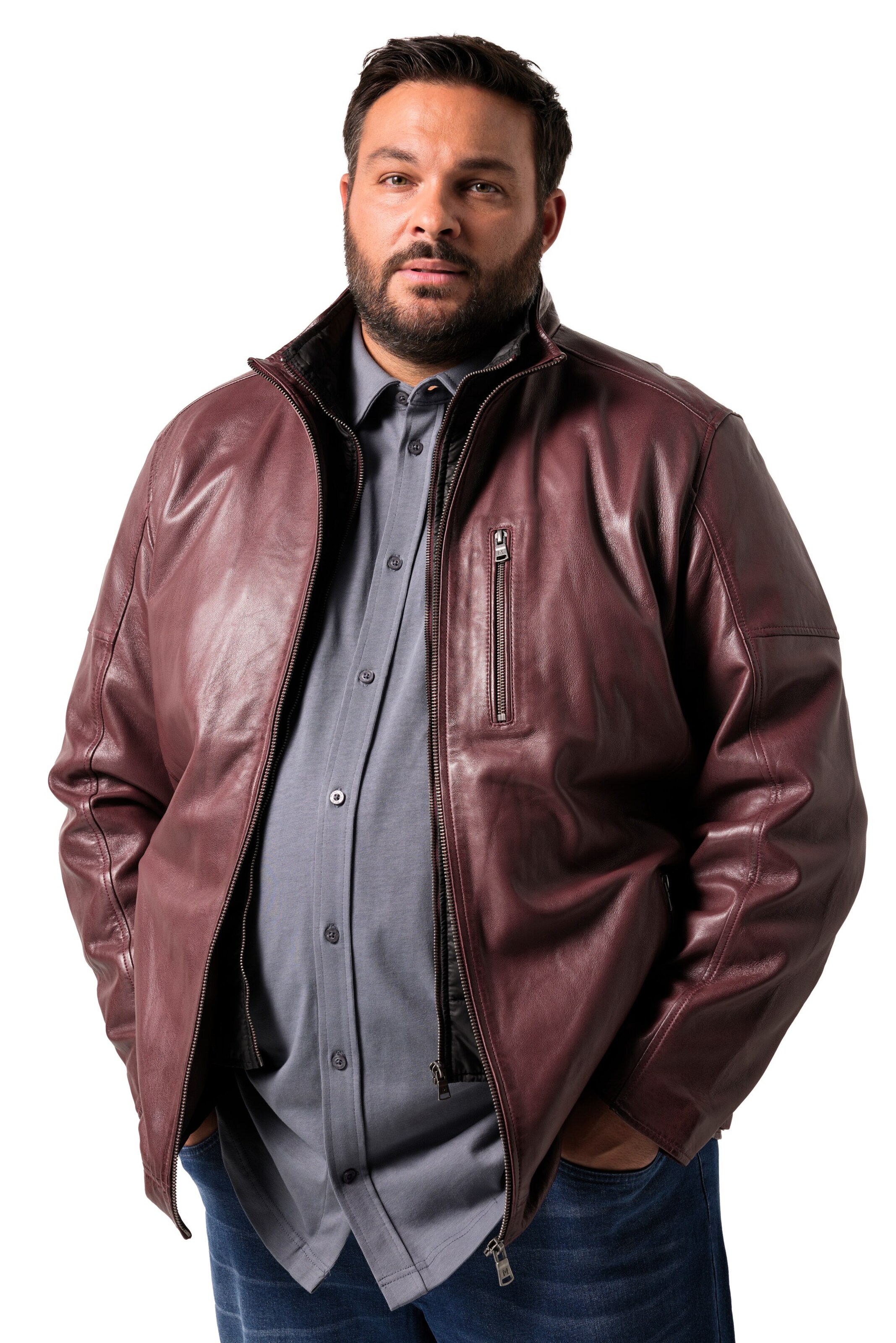 Men Plus Between-season jacket in Red: front