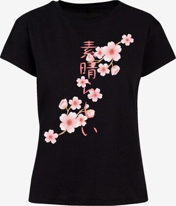 T-shirt 'Kirschblüten' F4NT4STIC en noir : devant