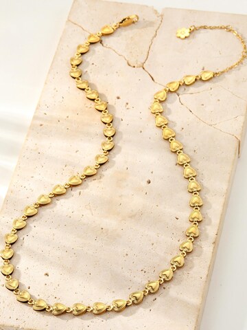 Hey Happiness - Cadena 'Heart Link Choker' en oro