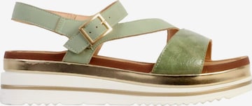 The Divine Factory Sandal in Green: front