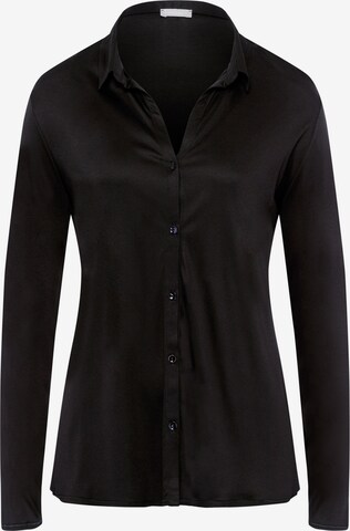 Hanro Pajama Shirt ' Grand Central ' in Black: front