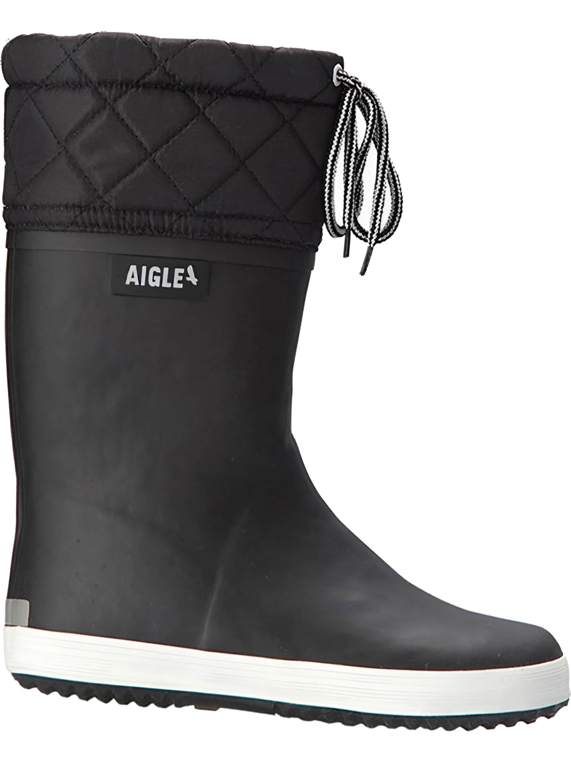 AIGLE Rubber Boots 'Gummistiefel Giboulee 2 in schwarz/weiß' in 24/Regular in Black, Item view