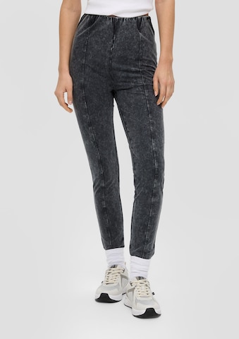 QS Skinny Leggings in Zwart: voorkant