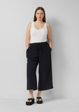 Wide Leg Pantalon QS en noir