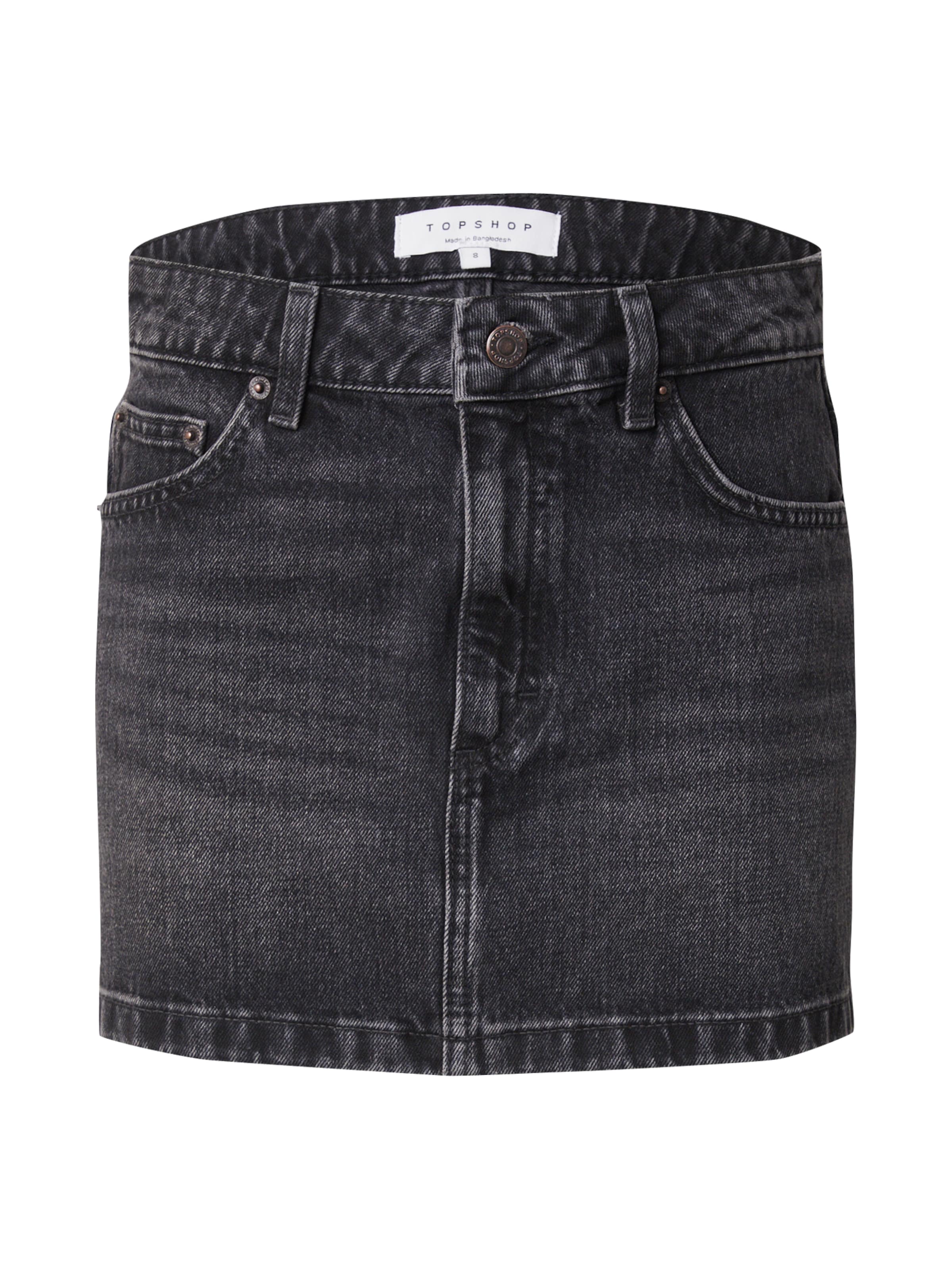 TOPSHOP Svārki, krāsa - melns džinsa, Preces skats