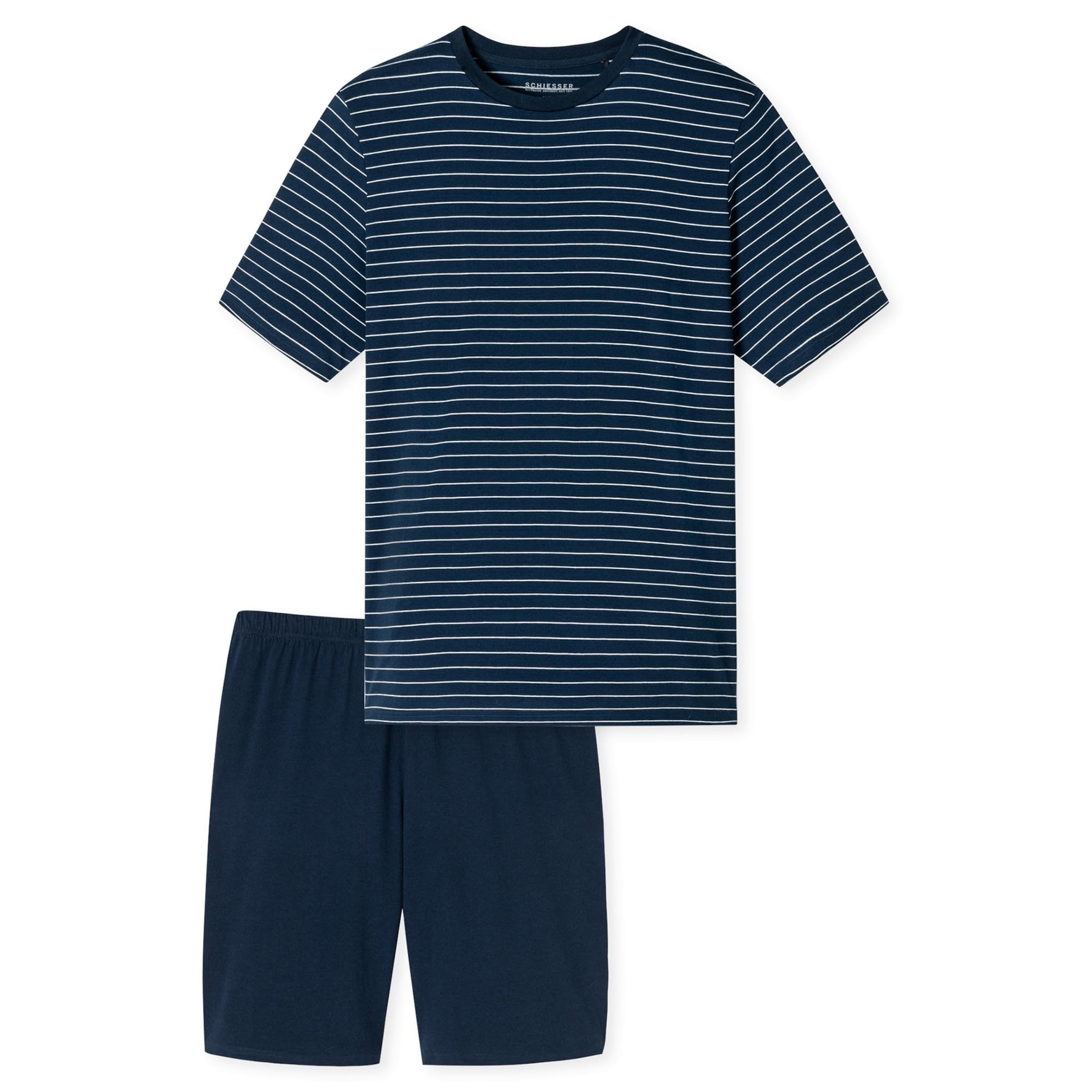 SCHIESSER Pyjama kort in Blauw: voorkant