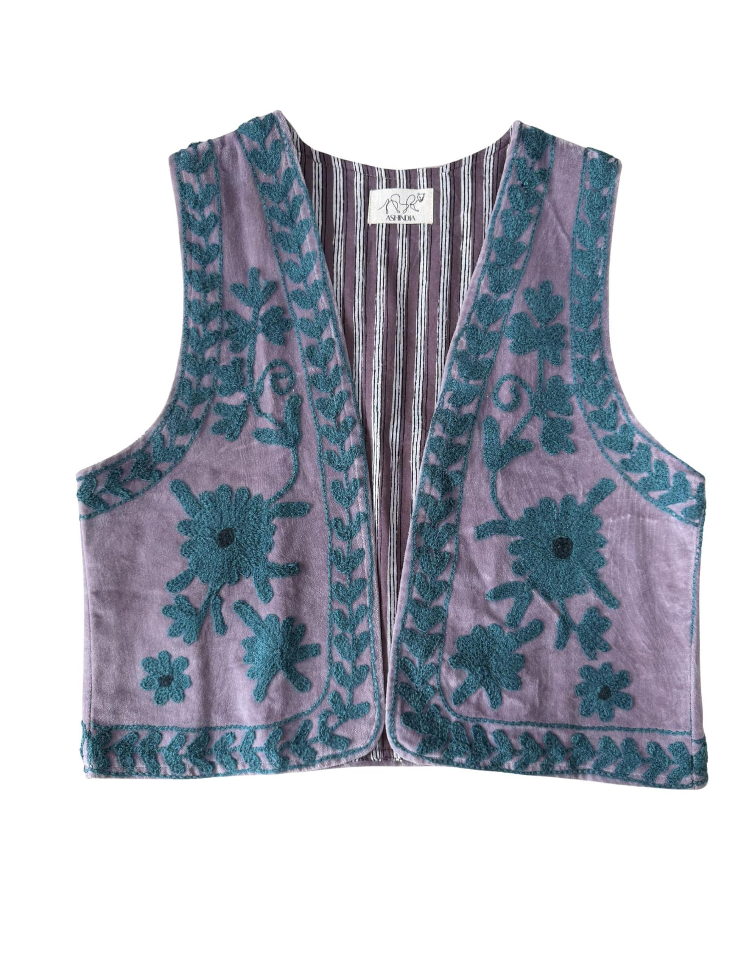 ASHINDIA Vest 'Weste-samt-6' in Mixed colors: front