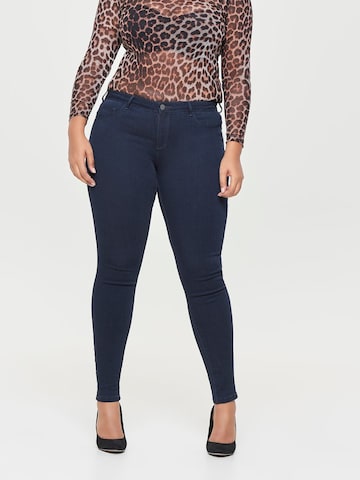 ONLY Carmakoma Skinny Fit Дънки 'Thunder' в синьо: отпред