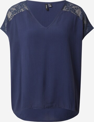 VERO MODA Blouse 'RUSK' in Blauw: voorkant