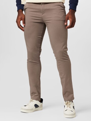 JACK & JONES Slim fit Chino Pants in Brown: front