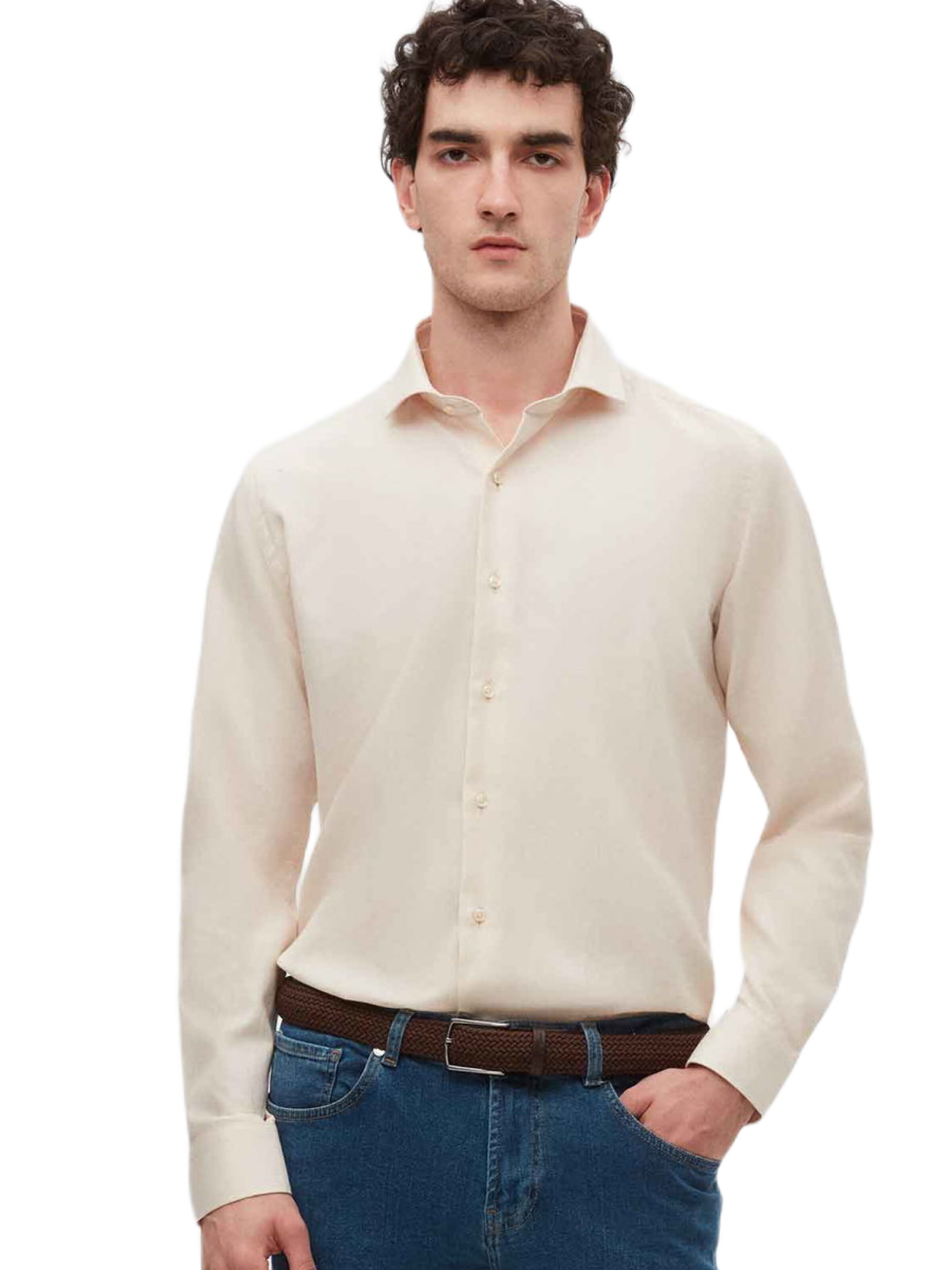 D’S Damat Regular fit Overhemd in Beige