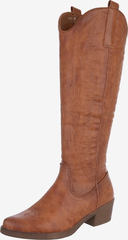 Ital-Design Cowboystiefel in Beige: Vorderseite