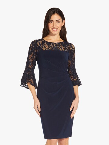 Adrianna Papell Cocktailjurk 'Bell Sleeve Jersey Drape Dress' in Blauw: voorkant