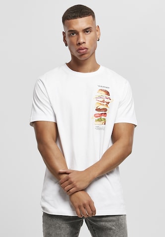 Mister Tee Regular fit Shirt 'A Burger' in Wit: voorkant