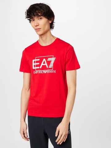 EA7 Emporio Armani Тениска в червено: отпред