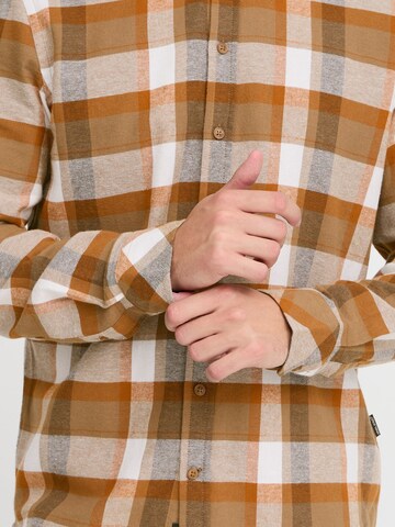 BLEND Regular Fit Hemd in Braun