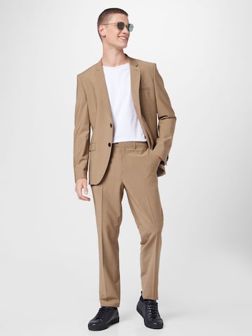 HUGO Slim fit Suit 'Arti Hesten' in Brown