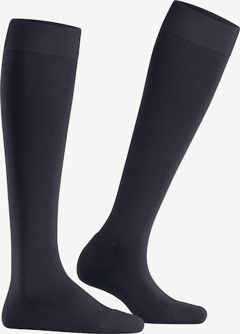 FALKE Knee High Socks 'ClimaWool' in Blue: front