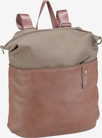 ZWEI Backpack 'Jana' in Brown: front