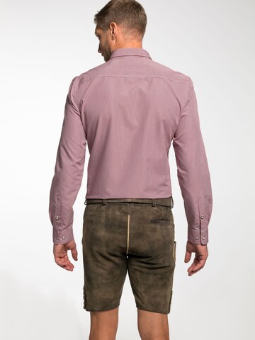 SPIETH & WENSKY Slim Fit Trachtenhemd 'FCB - Erek' in Rot