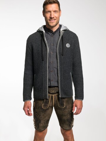 SPIETH & WENSKY Gebreid vest 'Echo' in Grijs: voorkant