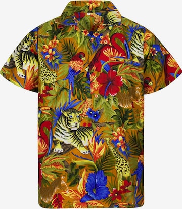King Kameha Shirt 'Jungle' in Yellow: front