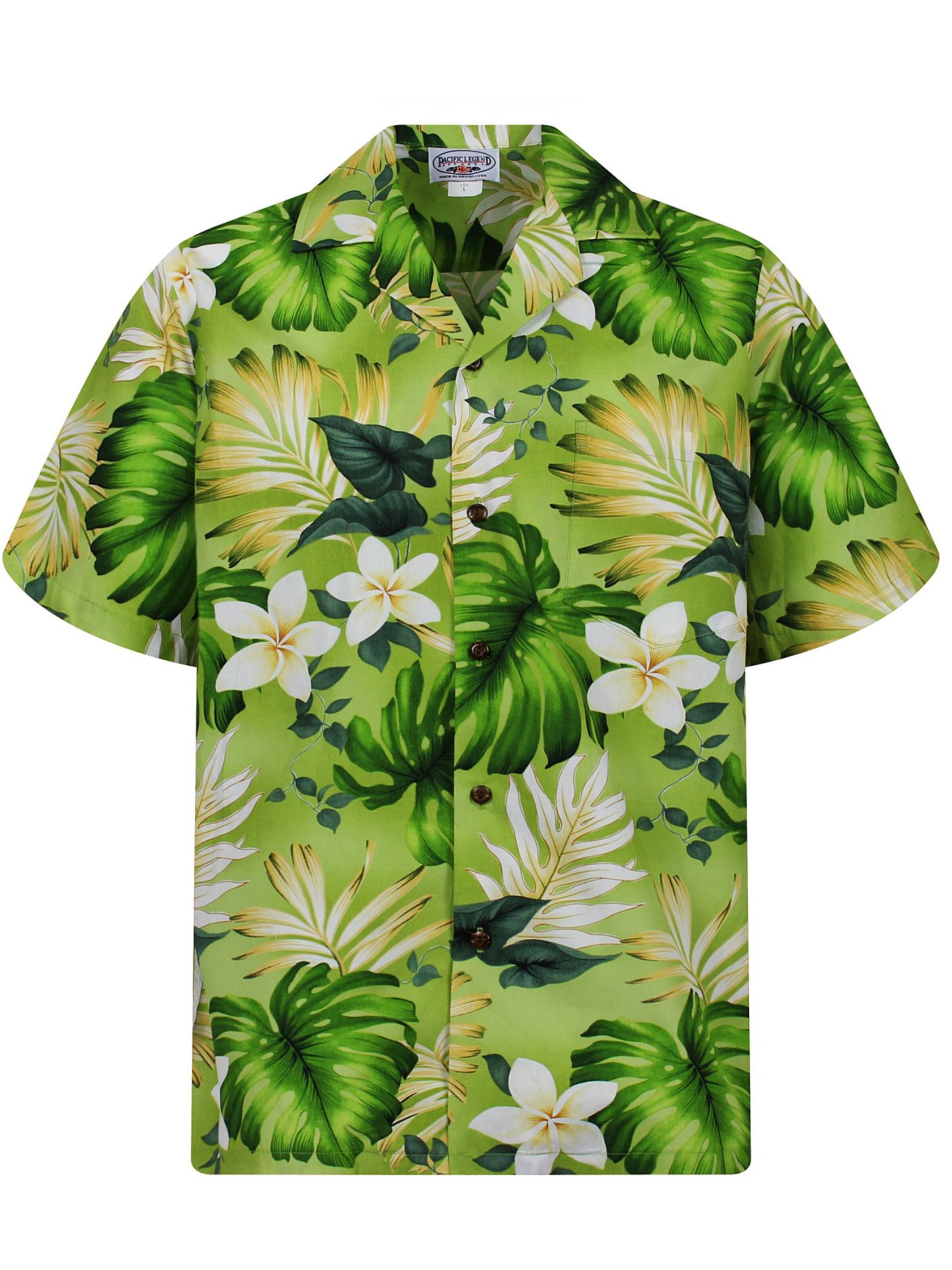 Pacific Legend Button Up Shirt 'New Flower' in Green: front
