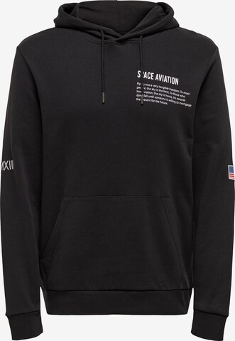 Only & Sons - Sweatshirt 'Space' em preto: frente