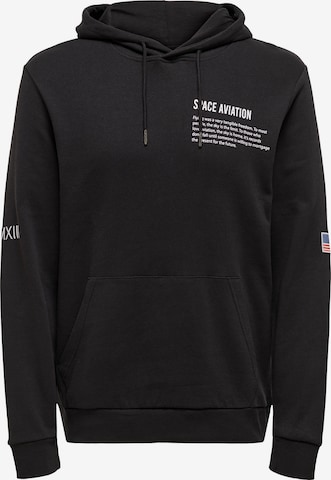 Only & Sons Sweatshirt 'Space' in Black: front
