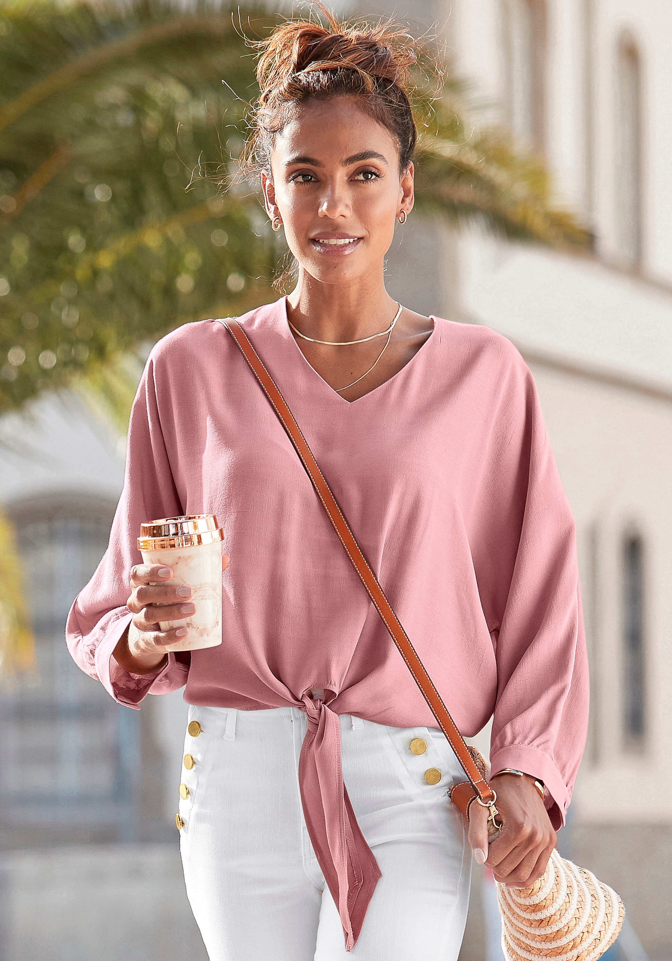 VIVANCE Blouse in Pink: front