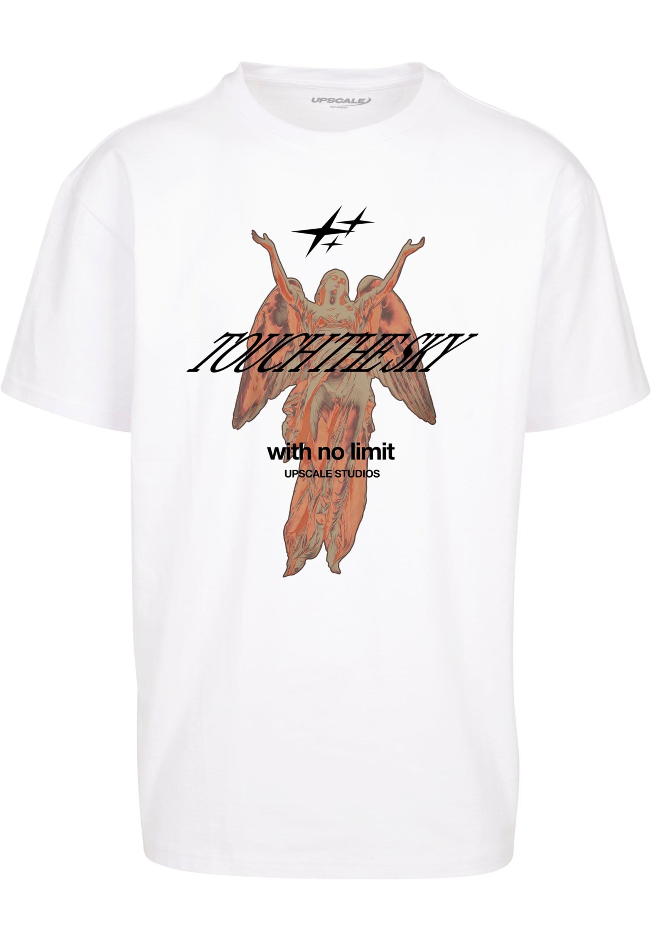 MT Upscale Shirt 'Touch the Sky' in White: front