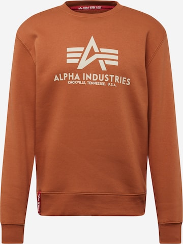 ALPHA INDUSTRIES Sweatshirt in Bruin: voorkant