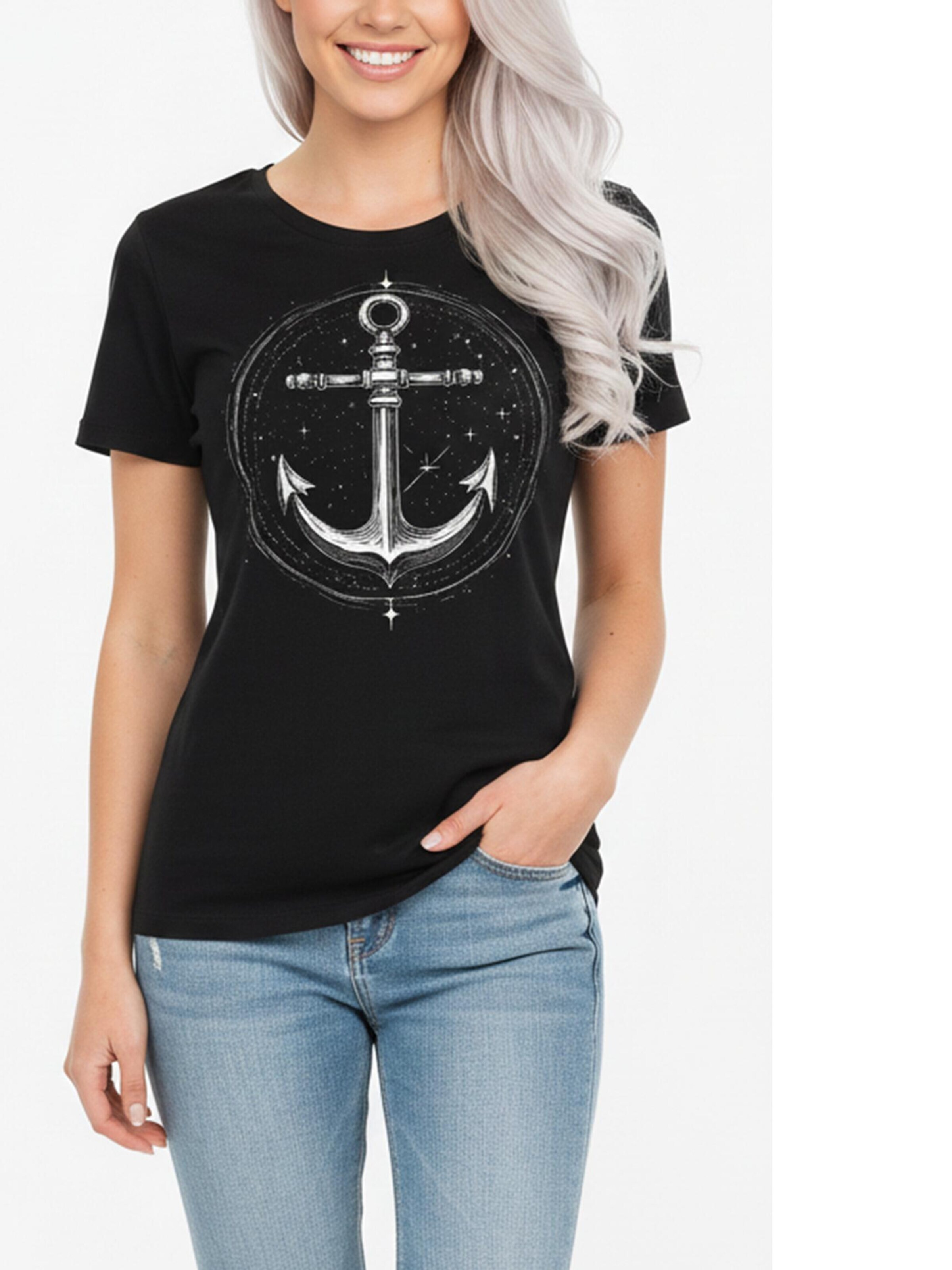 MAKAYA Shirt 'Space Anchor' in Black