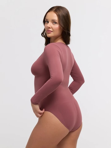 Body modellante 'Longsleeve Sculpting Bodysuit with Slip' di cfab in lilla