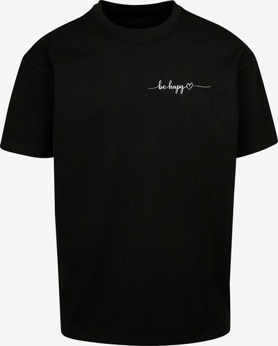 Merchcode Shirt 'Be Happy' in de kleur Zwart / Wit, Productweergave
