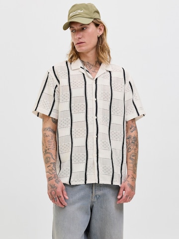 JACK & JONES Comfort Fit Риза 'JORDia' в бяло: отпред