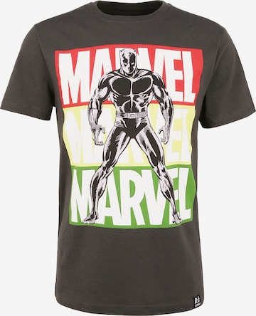 Recovered Shirt 'Marvel Black Panther' in Grijs: voorkant