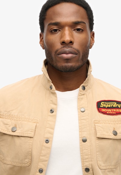 Superdry & Co Tussenjas in S in de kleur Beige / Rood / Zwart, Productweergave