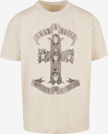 T-Shirt 'Guns 'n' Roses' F4NT4STIC en beige : devant