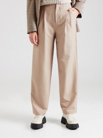 ONLY Loose fit Pleat-Front Pants 'ONLMARION' in Beige: front