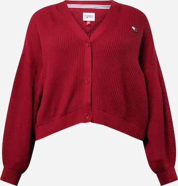 Tommy Jeans Curve Cardigan i rød: forside