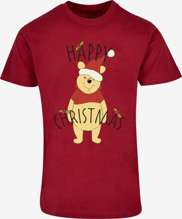 ABSOLUTE CULT T-Shirt  'Winnie The Pooh - Happy Christmas Holly' in Rot: predná strana