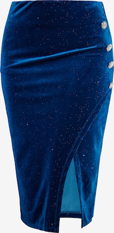 Gonna di faina in blu: frontale