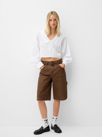 Bershka Loosefit Byxa i brun
