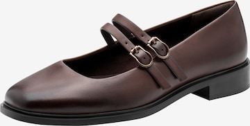 Ballerines à lanières Tamaris en marron : devant