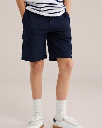 WE Fashion Regular Trousers in Blue: front