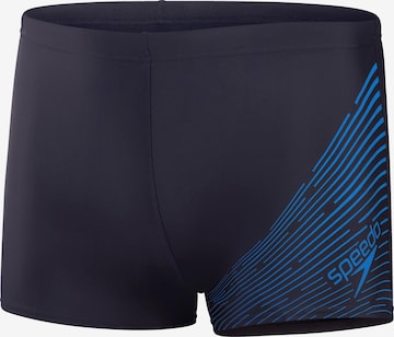 SPEEDO Athletic Swim Trunks in Black: front