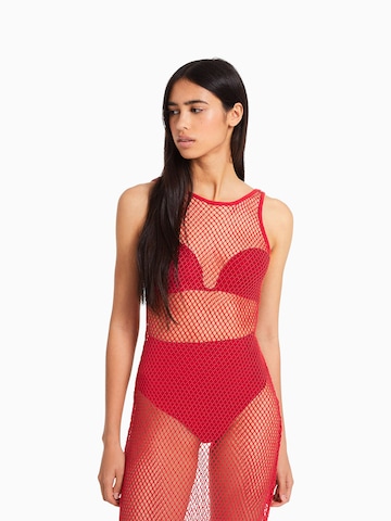 Bershka Beach Dress in Red: front