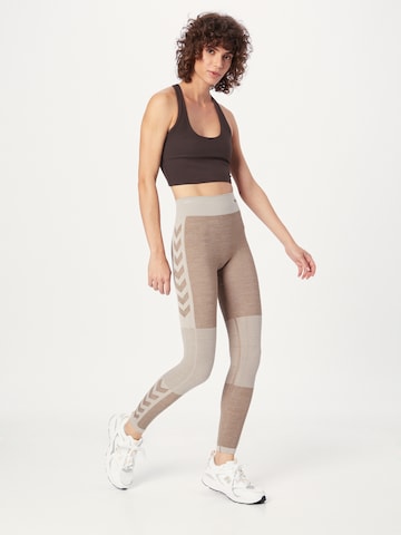 Hummel Skinny Sportsbukse i beige