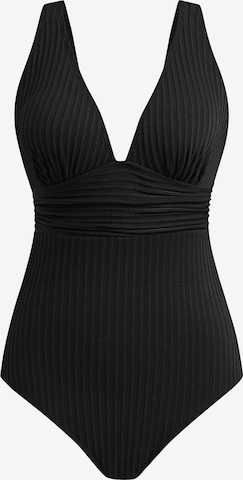 Cupshe Bralette Swimsuit 'Plunge' in Black: front